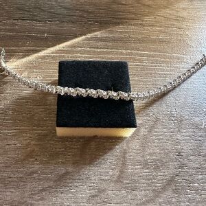 925 R China Sterling Silver Diamond Cut Link Bracelet w/ Accent Stones 7.5”